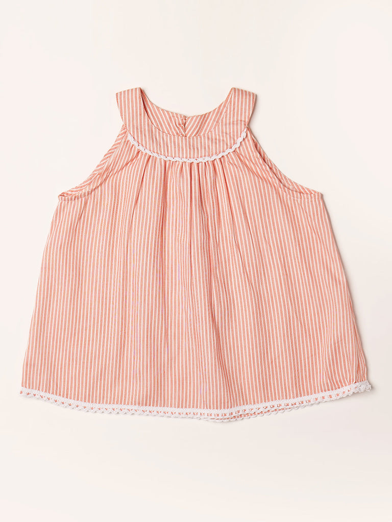 Pspeaches 2-Piece Peach Color Cotton Top & Pant Set (S25023715)
