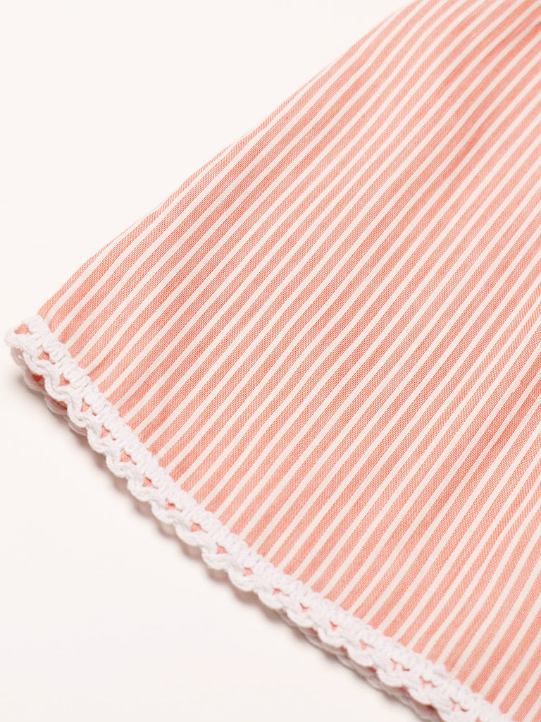 Pspeaches 2-Piece Peach Color Cotton Top & Pant Set (S25023715)