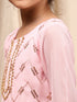 Girls Round Neck Embroidered Sequinned Anarkali Kurti With Sharara Dupatta (SHA-BABYPINK)