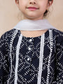 Girls Ethnic Motifs Printed Flared Sleeves Straight Kurta With Sharara Dupatta (SHA-BLACKPRINT)