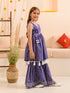 Girls Ethnic Motifs Printed Regular Pure Cotton Kurti with Sharara (SHA-BLUEBANDHEJ)