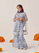 Girls Ethnic Motifs Printed Regular Kurta With Sharara & With Dupatta (SHA-BLUEBOOTIJAAL)