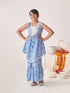 Girls Floral Printed Regular Kurta With Sharara (SHA-BLUETIKONACUT)