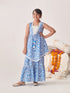Girls Floral Printed Regular Kurta With Sharara (SHA-BLUETIKONACUT)
