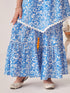 Girls Floral Printed Regular Kurta With Sharara (SHA-BLUETIKONACUT)