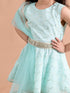 Girls Sequins Embellished Sleeveless Kurta With Sharara And Dupatta (sha-Blueggtseq)