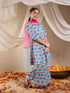 Pspeaches Girls Cotton 3/4th Sleeves Sweetheart Neck Gota Pati Embellished Lehenga Choli Set with Dupatta for Girls (SHA-FIROZIMAGENTAMAGZI)