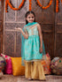 Pspeaches Girls Ethnic Motifs Embroidered Gotta Patti Anarkali Kurta & Sharara With Dupatta (SHA-FIROZINET)
