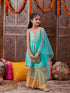 Pspeaches Girls Ethnic Motifs Embroidered Gotta Patti Anarkali Kurta & Sharara With Dupatta (SHA-FIROZINET)