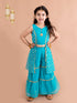 Girls High Slit Kurti with Skirt (Sha-Foilturq)