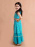 Girls High Slit Kurti with Skirt (Sha-Foilturq)