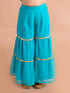 Girls High Slit Kurti with Skirt (Sha-Foilturq)