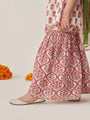 Girls Floral Printed Regular Mirror Work Kurta With Sharara & With Dupatta (SHA-JAALBOOTI)