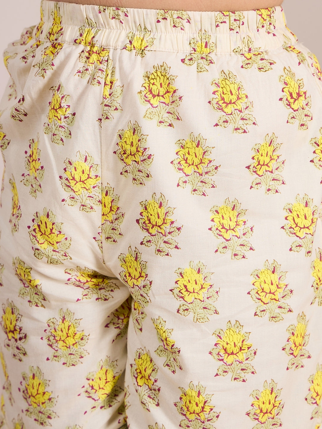 Girls Floral Printed Empire Kurta with Sharara & With Dupatta (SHA-LTGREENJAAL)