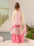 Girls Floral Printed Regular Pure Cotton Kurta with Sharara & Dupatta (SHA-MAGENTALEHERIYA)