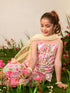 Girls Floral Printed Regular Pure Cotton Kurta with Sharara & Dupatta (SHA-MAGENTALEHERIYA)