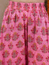 Girls Geometric Printed Flared Sleeves A-Line Kurti With Sharara Dupatta (SHA-MAGENTAPEACH)