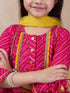 Girls Geometric Printed Flared Sleeves A-Line Kurti With Sharara Dupatta (SHA-MAGENTAPEACH)