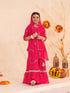 Girls Floral Printed Thread Work Regular Kurta with Sharara & With Dupatta (SHA-MAGENTAROSE)