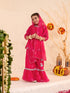 Girls Floral Printed Thread Work Regular Kurta with Sharara & With Dupatta (SHA-MAGENTAROSE)