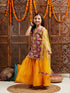 Pspeaches Girls Floral Printed Regular Gotta Patti Kurta With Sharara & Dupatta (SHA-MAGWHITEFLORAL)