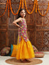 Pspeaches Girls Floral Printed Regular Gotta Patti Kurta With Sharara & Dupatta (SHA-MAGWHITEFLORAL)