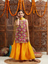 Pspeaches Girls Floral Printed Regular Gotta Patti Kurta With Sharara & Dupatta (SHA-MAGWHITEFLORAL)