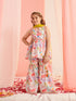 Girls Floral Printed Regular Kurta With Sharara & With Dupatta (SHA-MULTIFLAX)