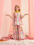 Girls Floral Printed Regular Kurta With Sharara & With Dupatta (SHA-MULTIFLAX)