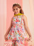 Girls Floral Printed Regular Kurta With Sharara & With Dupatta (SHA-MULTIFLAX)