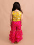 Girls Magenta Floral Embroidered Kurti with Sharara (SHA-Magentabandhej)