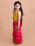 Girls Magenta Floral Embroidered Kurti with Sharara (SHA-Magentabandhej)