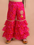 Girls Magenta Floral Embroidered Kurti with Sharara (SHA-Magentabandhej)