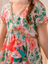 Girls Floral Printed Regular Pure Cotton Kurta with Sharara & Dupatta (SHA-PEACHFLORAL)