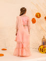 Girls Floral Embroidered Regular Kurta with Sharara & With Dupatta (SHA-PEACHROSE)