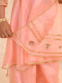 Girls Floral Embroidered Regular Kurta with Sharara & With Dupatta (SHA-PEACHROSE)