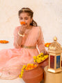 Girls Floral Embroidered Regular Kurta with Sharara & With Dupatta (SHA-PEACHROSE)