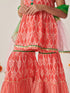 Girls Ethnic Motifs Embroidered Regular Mirror Work Kurta With Sharara With Dupatta (SHA-PEACHWTSTRIPE)