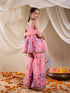 Pspeaches Girls Cotton Blend Sleeveless Round Neck Gota Pati Embellished Lehenga Choli Set with Dupatta for Girls (SHA-PINKBLUEKOTA)