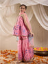 Pspeaches Girls Cotton Blend Sleeveless Round Neck Gota Pati Embellished Lehenga Choli Set with Dupatta for Girls (SHA-PINKBLUEKOTA)