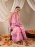 Pspeaches Girls Cotton Blend Sleeveless Round Neck Gota Pati Embellished Lehenga Choli Set with Dupatta for Girls (SHA-PINKBLUEKOTA)