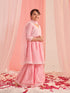 Girls Floral Embroidered Regular Thread Work Kurta With Sharara With Dupatta (SHA-PINKCHIKANKARI)