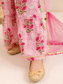 Girls Floral Printed Gotta Patti Pure Cotton Kurta With Sharara & Dupatta (SHA-PINKLOTUS)
