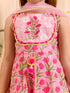 Girls Floral Printed Gotta Patti Pure Cotton Kurta With Sharara & Dupatta (SHA-PINKLOTUS)