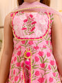 Girls Floral Printed Gotta Patti Pure Cotton Kurta With Sharara & Dupatta (SHA-PINKLOTUS)
