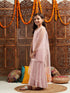 Pspeaches Girls Embroidered Regular Sequinned Kurta With Sharara & With Dupatta (SHA-PINKSEQ)