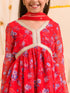 Girls Floral Printed Regular A-Line Kurta & Sharara With Dupatta (SHA-REDGGT)