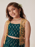 Girls Floral Printed Regular Top With Sharara (SHA-TEALGGT)