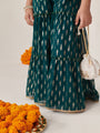 Girls Floral Printed Regular Top With Sharara (SHA-TEALGGT)