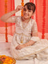 Girls Floral Printed Regular Kurta With Sharara & With Dupatta (SHA-WTGOLDSHIMMER)